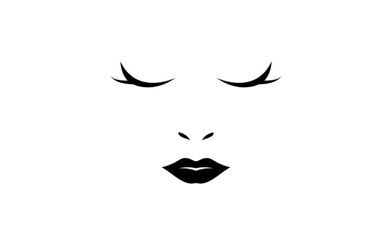 hair woman and face logo symbols V4 Logo Template