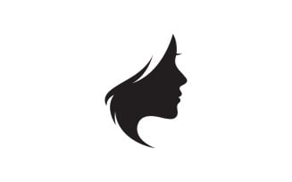 hair woman and face logo symbols V5