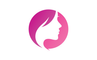 hair woman and face logo symbols V6