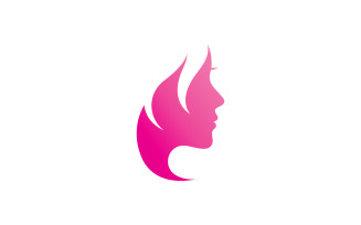 hair woman and face logo symbols V7