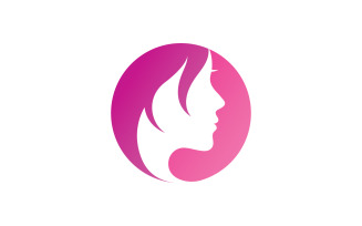hair woman and face logo symbols V8