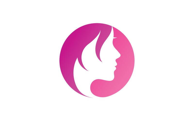 hair woman and face logo symbols V8 Logo Template
