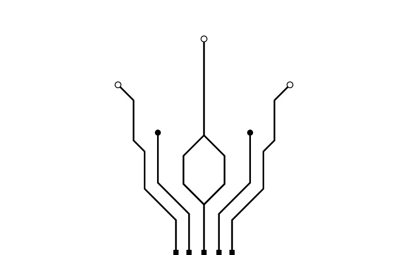 Circuit vector illustration design V6 Logo Template
