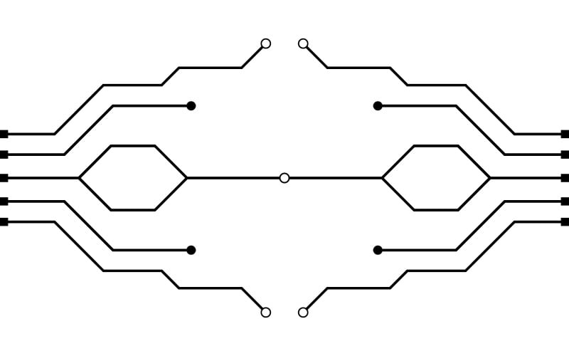 Circuit vector illustration design V7 Logo Template