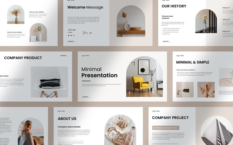 Clean Minimal Presentation Template Layout PowerPoint Template