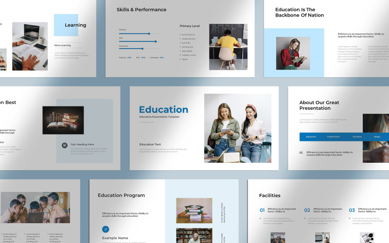 Corporate Education Presentation Layout PowerPoint Template