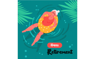 Hand Drawn Retirement Greeting Card Illustration (2)