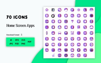 Icon Pack: 70 Home Screen Apps Icons