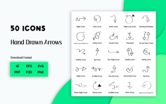 Icon Pack: Hand Drawn Arrows (50 Icons)