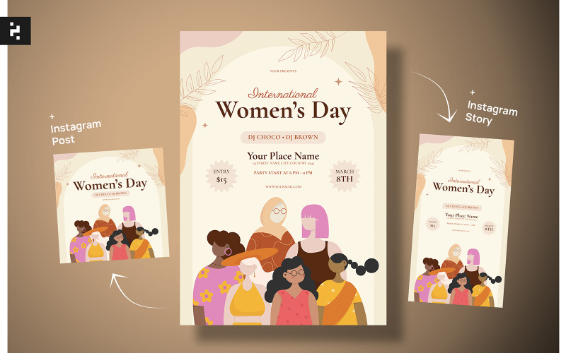 International Womens Day Flyer - Boho Style Corporate Identity