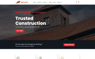 koncrete Construction Building Roofing Wordpress Themes
