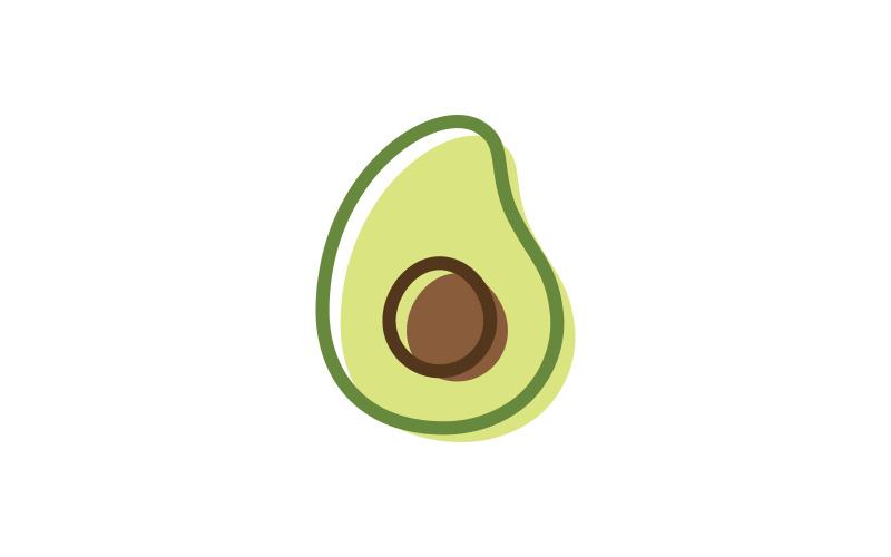 Avocado fruit logo template healthy food symbols V11 Logo Template
