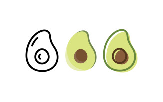 Avocado fruit logo template healthy food symbols V13