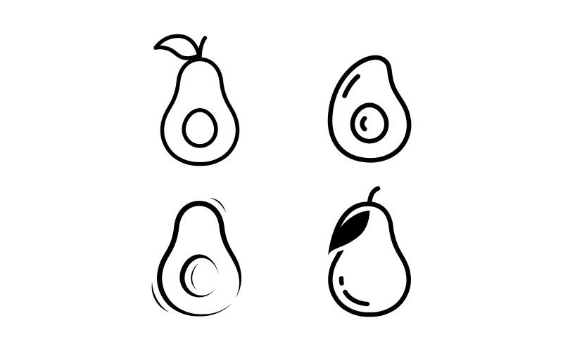 Avocado fruit logo template healthy food symbols V14 Logo Template