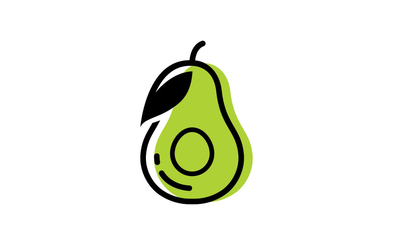 Avocado fruit logo template healthy food symbols V15 Logo Template