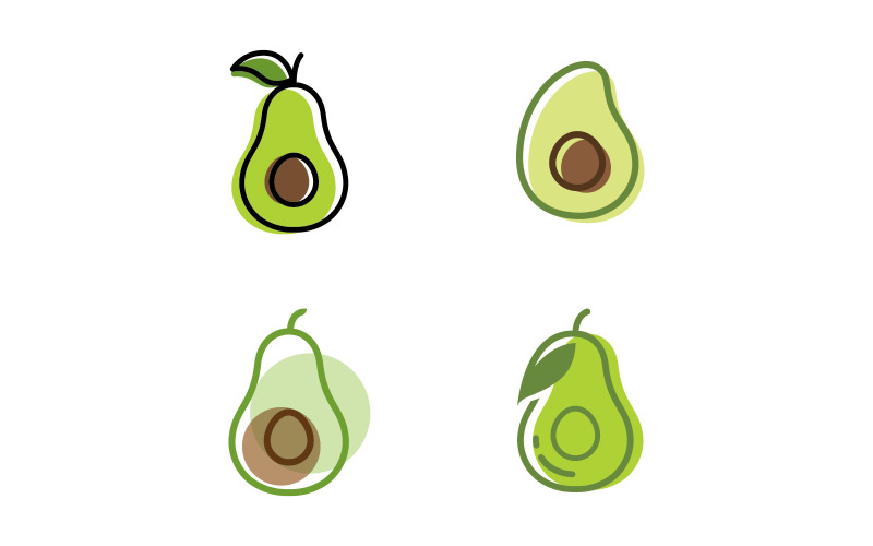 Avocado fruit logo template healthy food symbols V16 Logo Template