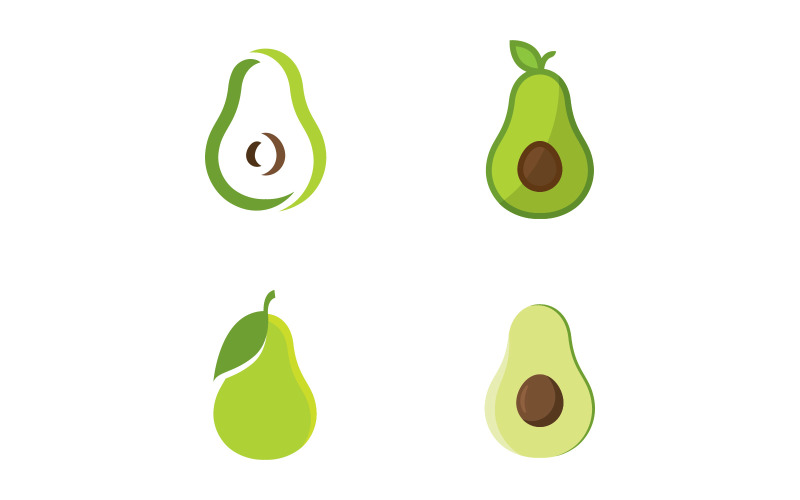 Avocado fruit logo template healthy food symbols V17 Logo Template