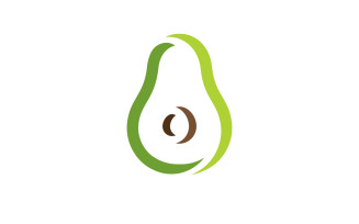 Avocado fruit logo template healthy food symbols V2