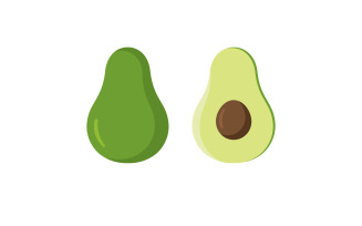 Avocado fruit logo template healthy food symbols V6