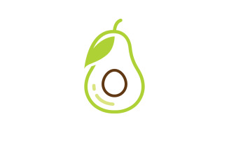 Avocado fruit logo template healthy food symbols V7