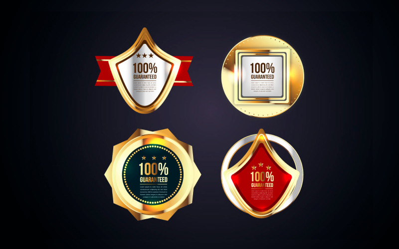 Badge luxury premium quality labels collection Vector Illustration