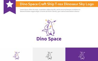 Dino Space Craft Ship T-rex Dinosaur Sky Cool Logo