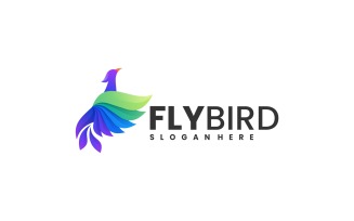 Fly Bird Gradient Colorful Logo 1