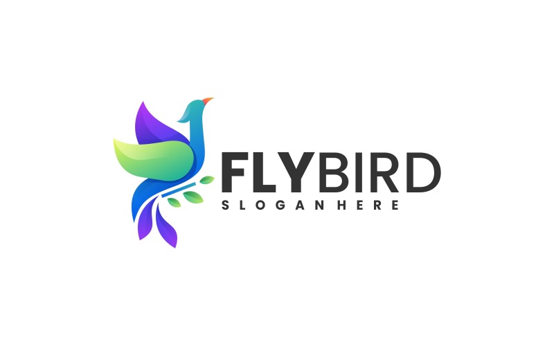 Fly Bird Gradient Colorful Logo 2 Logo Template