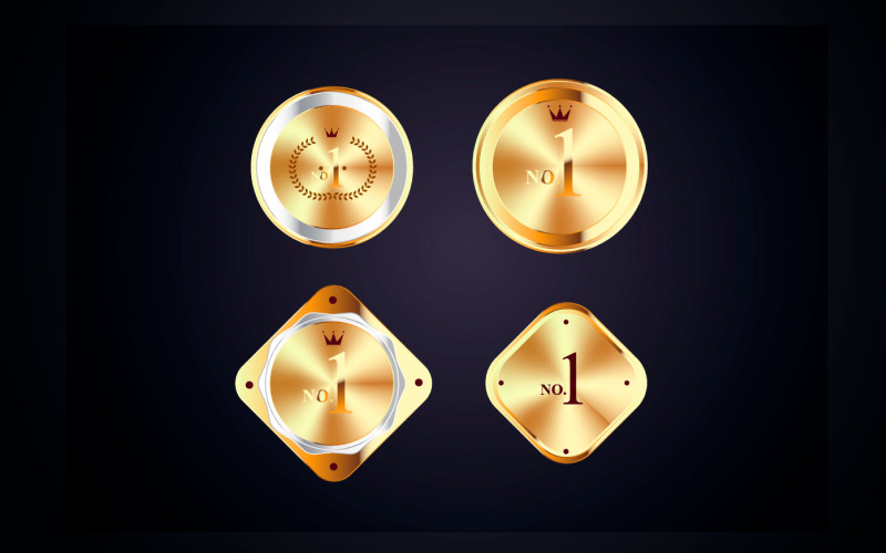 Golden Badge luxury premium quality labels collection Vector concept Illustration