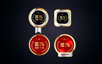 Golden Badge luxury premium quality labels set collection Vector