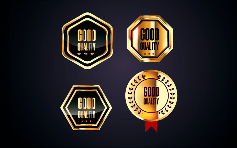 Golden badge super sale retro golden badges and label Illustration