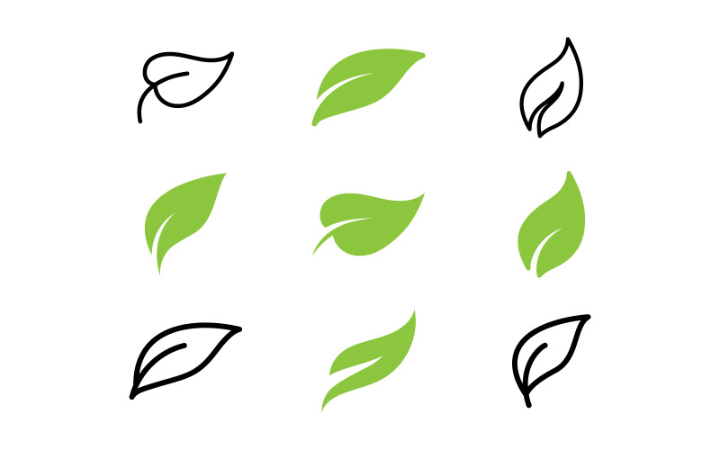 Green leaf ecology vector icon logo V10 Logo Template