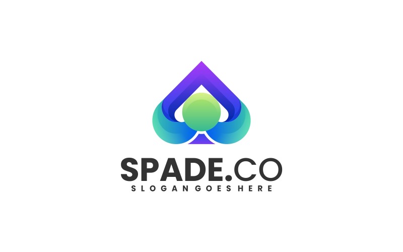 Spade Gradient Colorful Logo 1 Logo Template