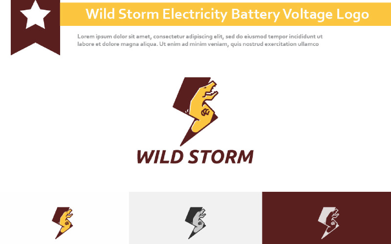 Wild Storm Electricity Energy Power Battery Danger Voltage Logo Logo Template