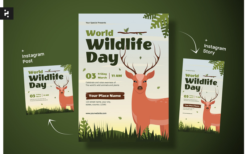 World Wildlife Day WWF Flyer Template Corporate Identity