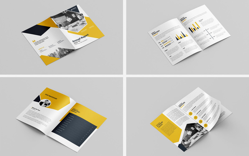 Business Annual Report or Company Profile Brochure Template Design Corporate Identity