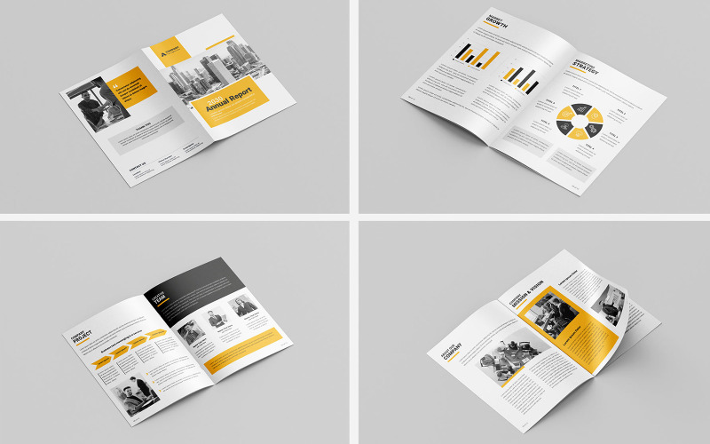 Business Annual Report Template or Corporate Brochure Layout Design Corporate Identity