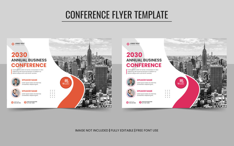 Business Conference or Webinar Horizontal Flyer and Invitation Banner Template Corporate Identity