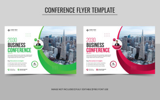 Business Conference or Webinar Horizontal Flyer and Invitation Banner