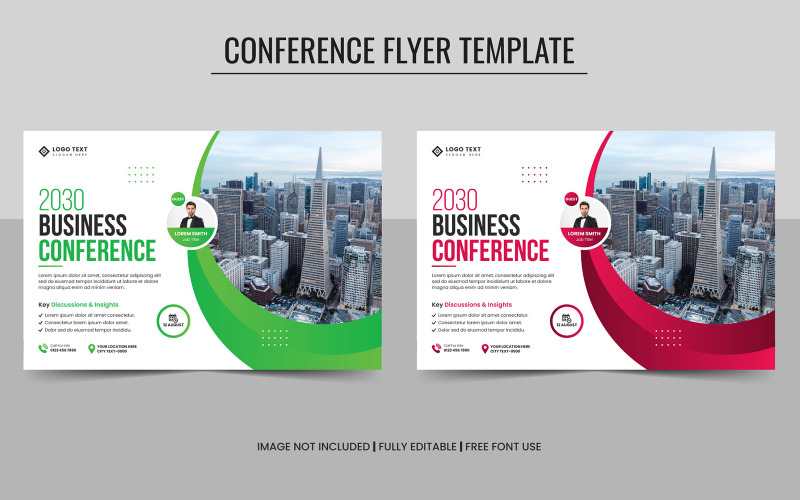 Business Conference or Webinar Horizontal Flyer and Invitation Banner Corporate Identity
