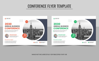 Business Conference or Webinar Horizontal Flyer Template and Event Banner Design