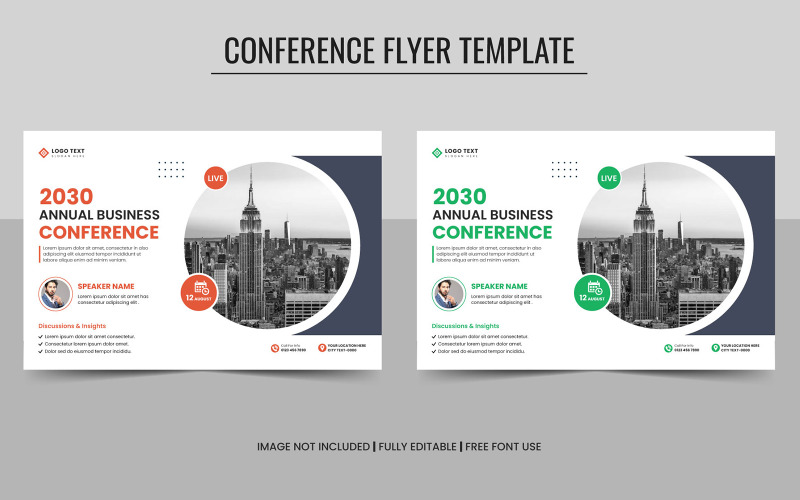 Business Conference or Webinar Horizontal Flyer Template and Event Banner Design Corporate Identity