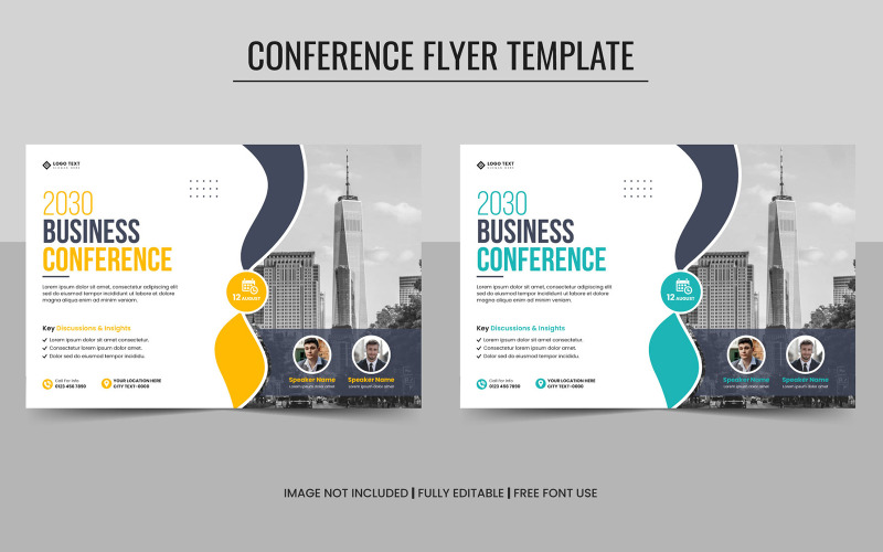 Business Conference or Webinar Horizontal Flyer Template and Invitation Banner Design Corporate Identity