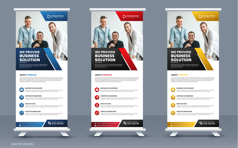 Business Professional Roll up Banner Bundle or Modern Portable Stands Business Roll-up Banner Layout Corporate Identity