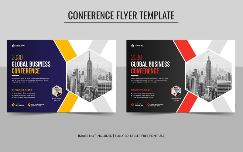 Creative Business Conference or Webinar Horizontal Flyer Template and Event Banner Template Design Corporate Identity