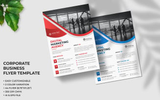 Digital marketing agency corporate flyer template design