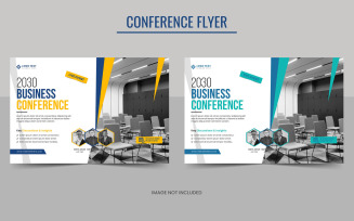 Horizontal Business Conference Flyer Bundle and Invitation Banner Template Design