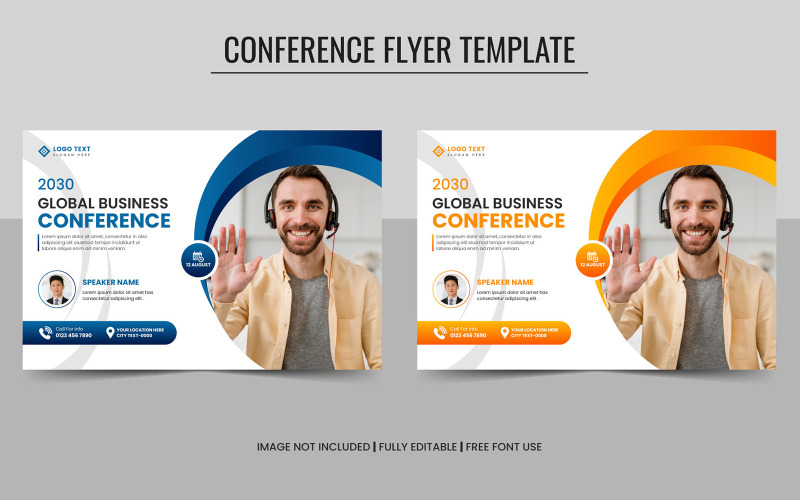 Horizontal Corporate Business Conference Flyer Template Design Corporate Identity