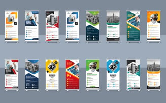 Modern Corporate Rollup Banner Template Bundle