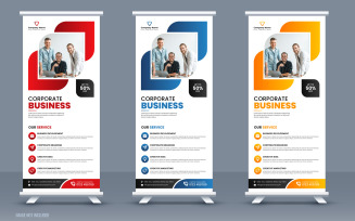 Roll up Banner Stand Template Design and Modern Portable Stands Roll-up Banner Layout